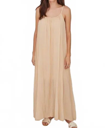 Milio Milano Spaghetti Strap Textured Gauze Maxi Dress In Nude In Neutral