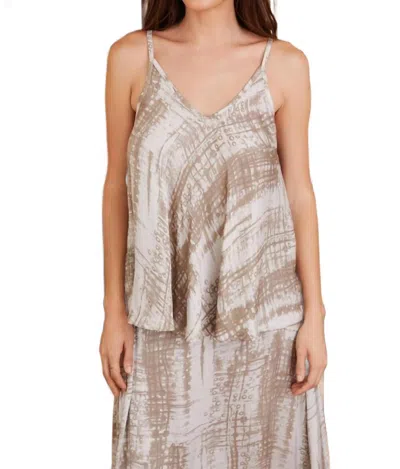 Milio Milano Static Print Flowy Cami In Mocha In Brown