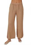 Milio Milano Tina Linen Distressed Hem Pants In Camel In Brown