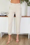 Milio Milano Trouser Cargo Pant In Ivory In Multi
