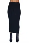 Milio Milano Viscose Rib Pencil Skirt In Black In Black
