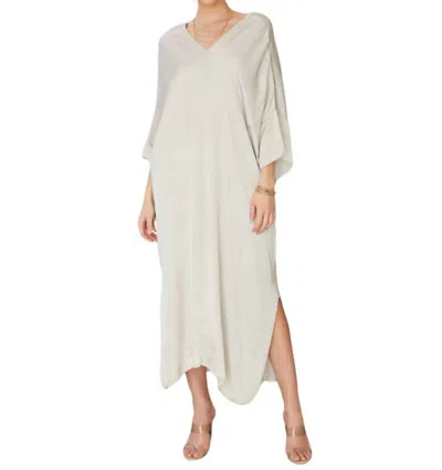 Milio Milano Viscose Vneck Maxi Dress In Beige