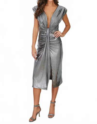 Milio Milano Women's Deep V Sleeveless Dress In Silver