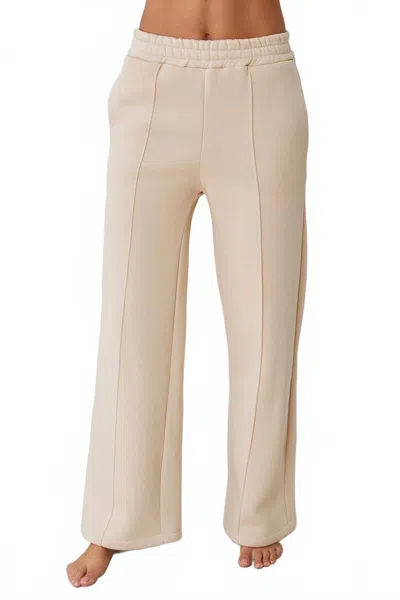 Milio Milano Women's French Terry Seamed Pant In Beige In Neutral