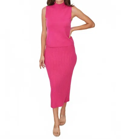 Milio Milano Women's Ribbed Knit Fitted Skirt In Fuschia In Pink