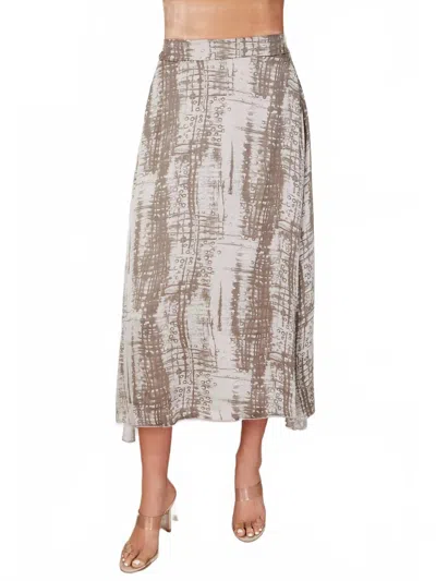Milio Milano Women's Static Print Midi Skirt In Brown In Multi