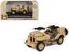 Militaria Die Cast British Sas 1/4-ton Willys Jeep With Vickers K Machine Desert Sand "british Royal Army" 1/43 Diecast In Brown