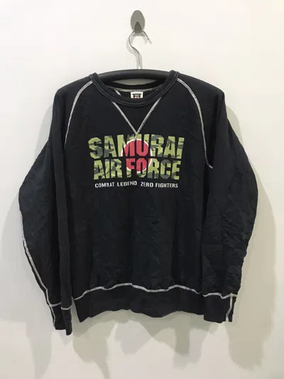 Pre-owned Military X Samurai Jeans Japan Raw Stitch Sweater In Black