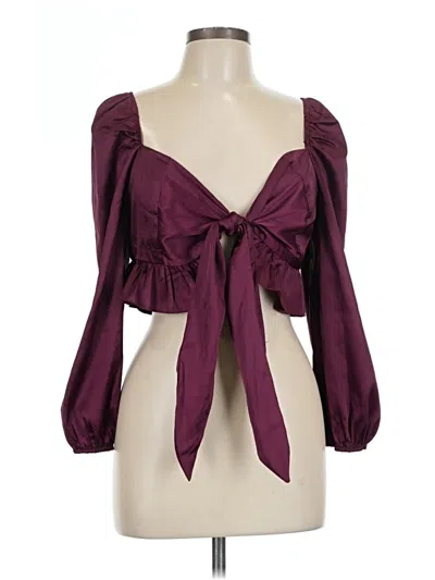 Pre-owned Milk & Honey 3/4 Sleeve Blouse In Burgundy