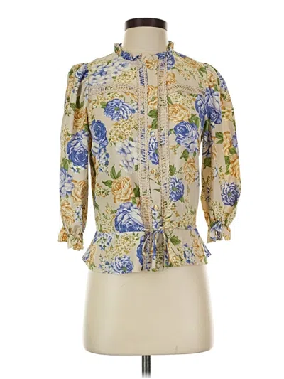 Pre-owned Milk & Honey 3/4 Sleeve Blouse In Gold