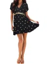 Milk & Honey Amirah Embellished Empire Waist Mini Dress In Black In Black