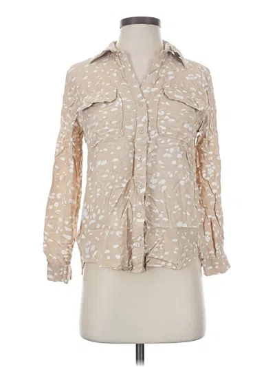 Pre-owned Milk & Honey Long Sleeve Blouse In Tan