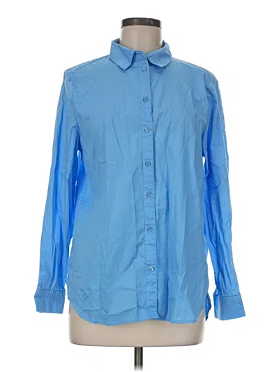 Pre-owned Milk & Honey Long Sleeve Button Down Shirt In Blue