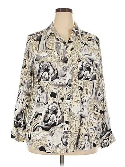 Pre-owned Milk & Honey Long Sleeve Polo Shirt In Silver