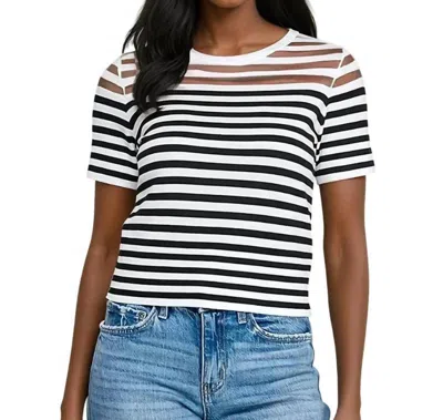 Milk & Honey Loving My Stripes Tee In Black