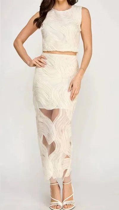 Milk & Honey Romina Skirt Set In Cream In Neutral