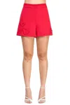Milk & Honey Rosalia Hearts Shorts In Red In Red