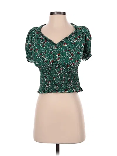 Pre-owned Milk & Honey Short Sleeve Blouse In Green