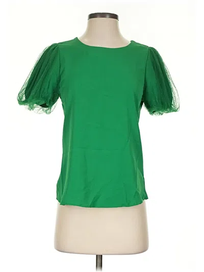 Pre-owned Milk & Honey Short Sleeve Blouse In Green