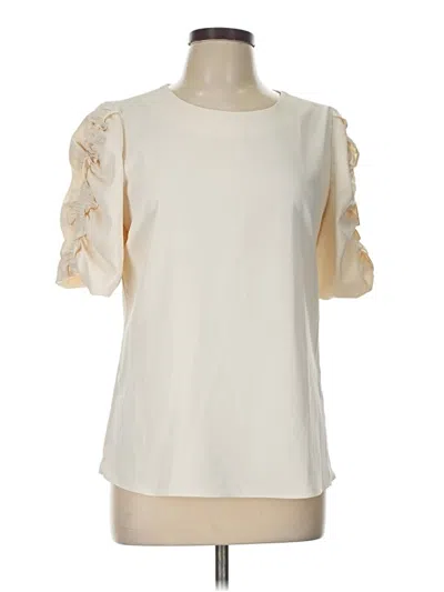 Pre-owned Milk & Honey Short Sleeve Blouse In Ivory