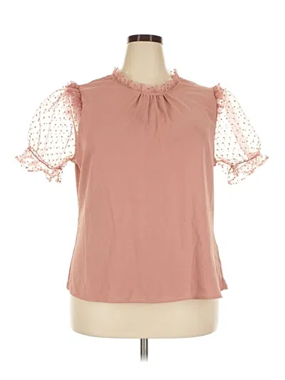 Pre-owned Milk & Honey Short Sleeve Blouse In Pink