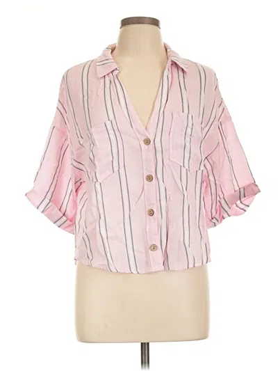 Pre-owned Milk & Honey Short Sleeve Blouse In Pink