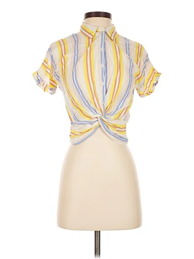 Pre-owned Milk & Honey Short Sleeve Blouse In Yellow