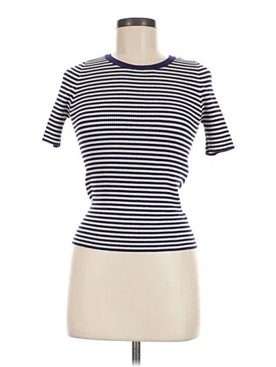 Pre-owned Milk & Honey Short Sleeve Top Ivory Mock Neckline Tops