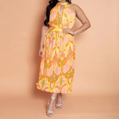 Milk & Honey Sofia Pleated Dress In Multi