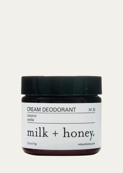 Milk + Honey Cream Deodorant No. 20, 2.5 Oz. In White