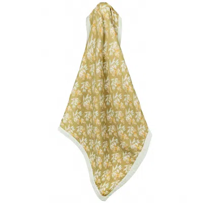 Milkbarn Big Lovey Three-layer Muslin Blanket In Golden Floral