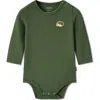 Milkbarn Kids'  Brushed Long Sleeve One Piece In Green