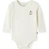 Milkbarn Kids'  Brushed Long Sleeve One Piece In White