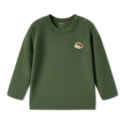 Milkbarn Kids'  Brushed Long Sleeve T-shirt In Green