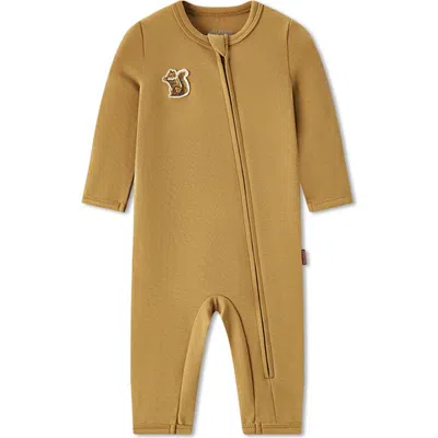Milkbarn Kids'  Brushed Zipper Pajama In Brown