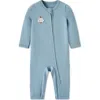 Milkbarn Kids'  Brushed Zipper Pajama In Gray