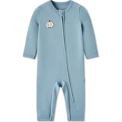 Milkbarn Kids'  Brushed Zipper Pajama In Gray