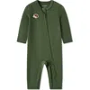 Milkbarn Kids'  Brushed Zipper Pajama In Green