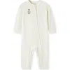 Milkbarn Kids'  Brushed Zipper Pajama In White
