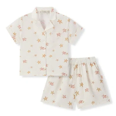 Milkbarn Kids'  Button-up Two Piece Set In Neutral