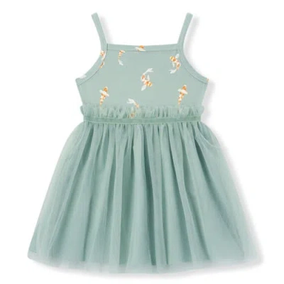 Milkbarn Babies'  Cotton Stretch Ballet Dress In Green