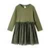 Milkbarn Cotton Stretch Long Sleeve Ballet Dress In Brown