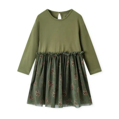 Milkbarn Babies'  Cotton Stretch Long Sleeve Ballet Dress In Brown