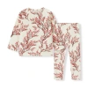 Milkbarn Cotton Stretch Long Sleeve Two Piece Pajama Set In White