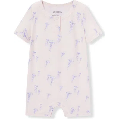 Milkbarn Babies'  Cotton Stretch Shortall In Multi