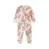 Milkbarn Cotton Stretch Zipper Footed Romper In Multi