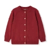 Milkbarn Knit Popcorn Cardigan In Burgundy