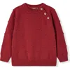 Milkbarn Kids'  Knit Popcorn Sweater In Burgundy