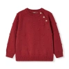 Milkbarn Knit Popcorn Sweater In Red