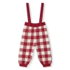 Milkbarn Knit Suspender Pants In Red
